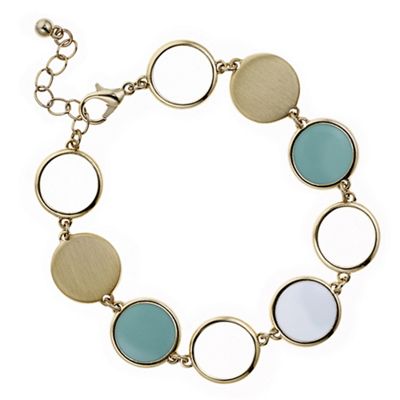 Designer green circle link bracelet